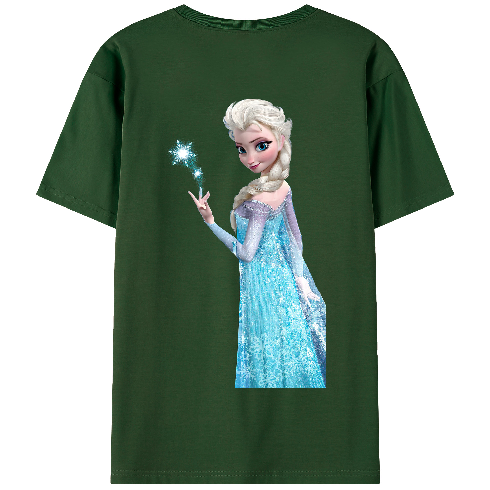 （画像用） アナと雪の女王 アンナ エルサ Frozen Anna Elsa 綿100％半袖Tシャツ（背面プリント）